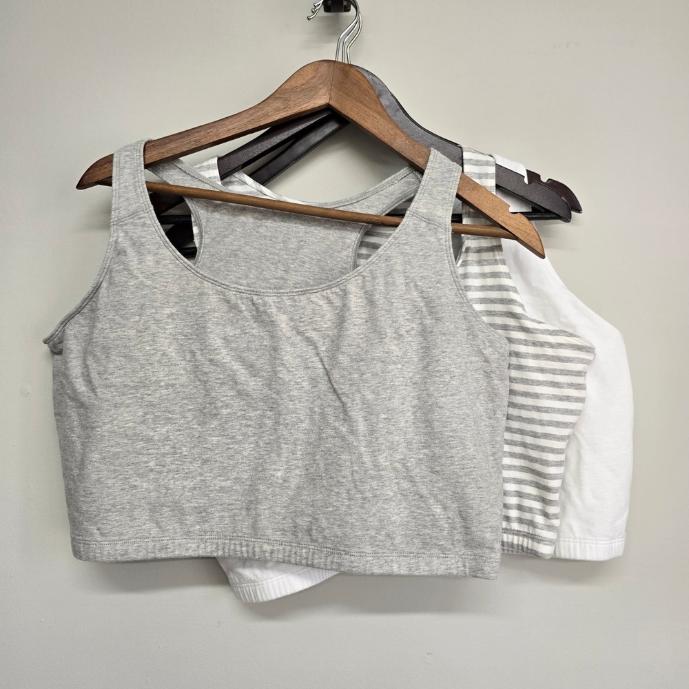Fruit of the Loom Sports Bra 3 Pack Women 50 Grey White Racerback Comfort Sporty